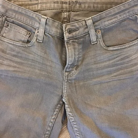 Big Star Women 26 Straight Mid-Rise Fit Grey Jeans - Picture 5 of 8
